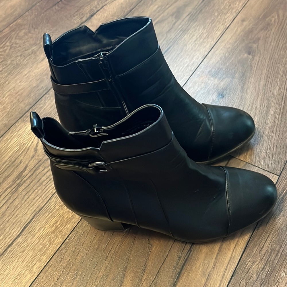 Catherine’s faux leather ankle boots